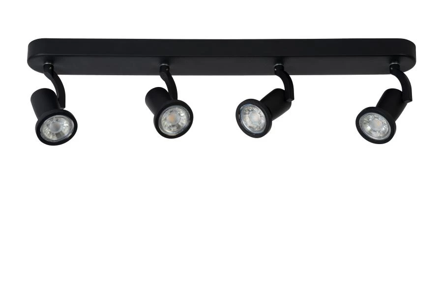 Lucide JASTER-LED - Plafondspot - LED - GU10 - 4x5W 2700K - Zwart - uitgezet